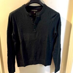 Henley style sweater, Forest Green, size S